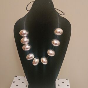 Elegant Silver Beaded Necklace